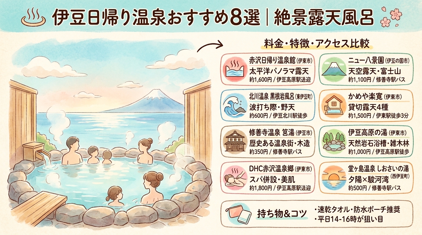 伊豆日帰り温泉おすすめ8選｜絶景露天風呂